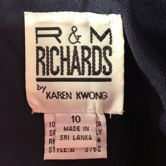 R & M Richards Vintage Navy Blue Shimmer Open Style Kimono Overcoat Dress - Picture 4 of 11